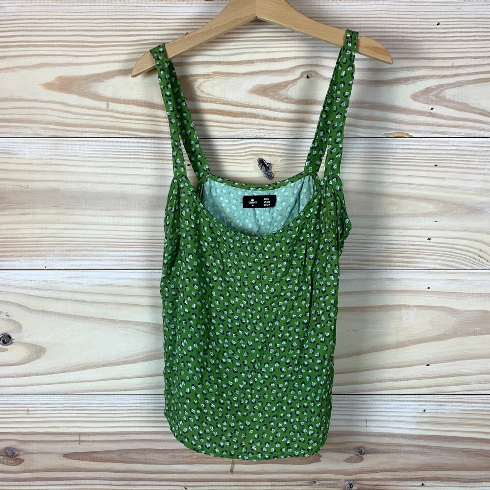 Thrills Crop Tank Women XS Floral Square Neck Whimsigoth Grunge Y2K Surfer‎